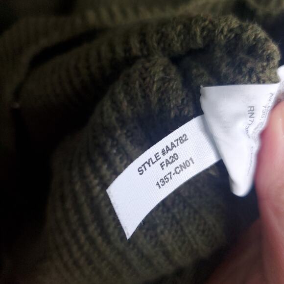 Madewell Thompson Pocket Pullover Sweater Olive Green Pullover Ribbed Women's XS - Picture 9 of 14